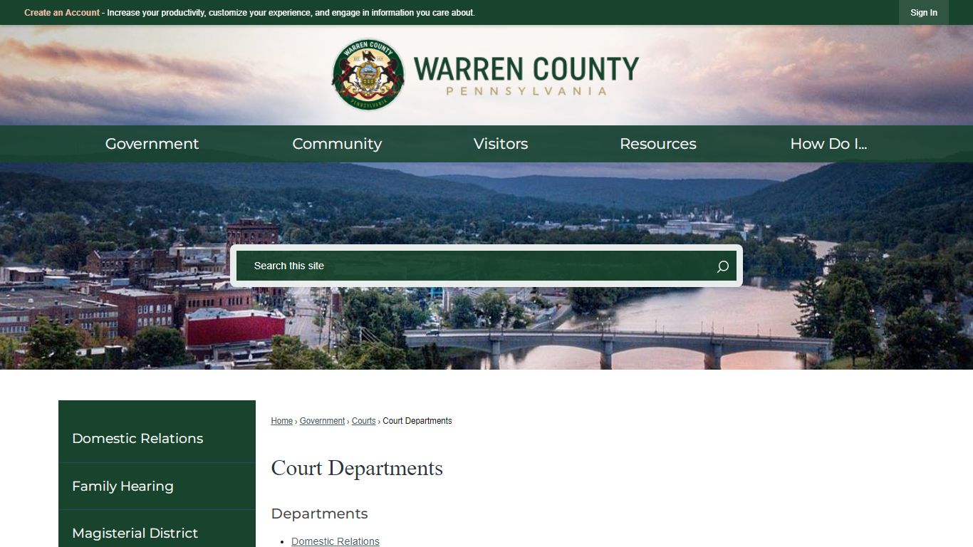 Court Departments | Warren County, PA